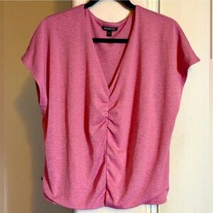 EXPRESS Relaxed V-Neck Ruched Tee